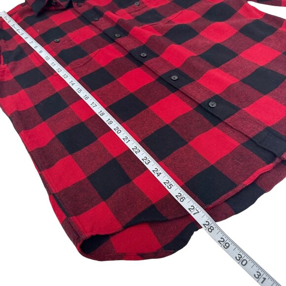 Express Mens Flannel Red & Black Plaid Long Sleeve Button-Down Shirt Size L - Picture 5 of 10